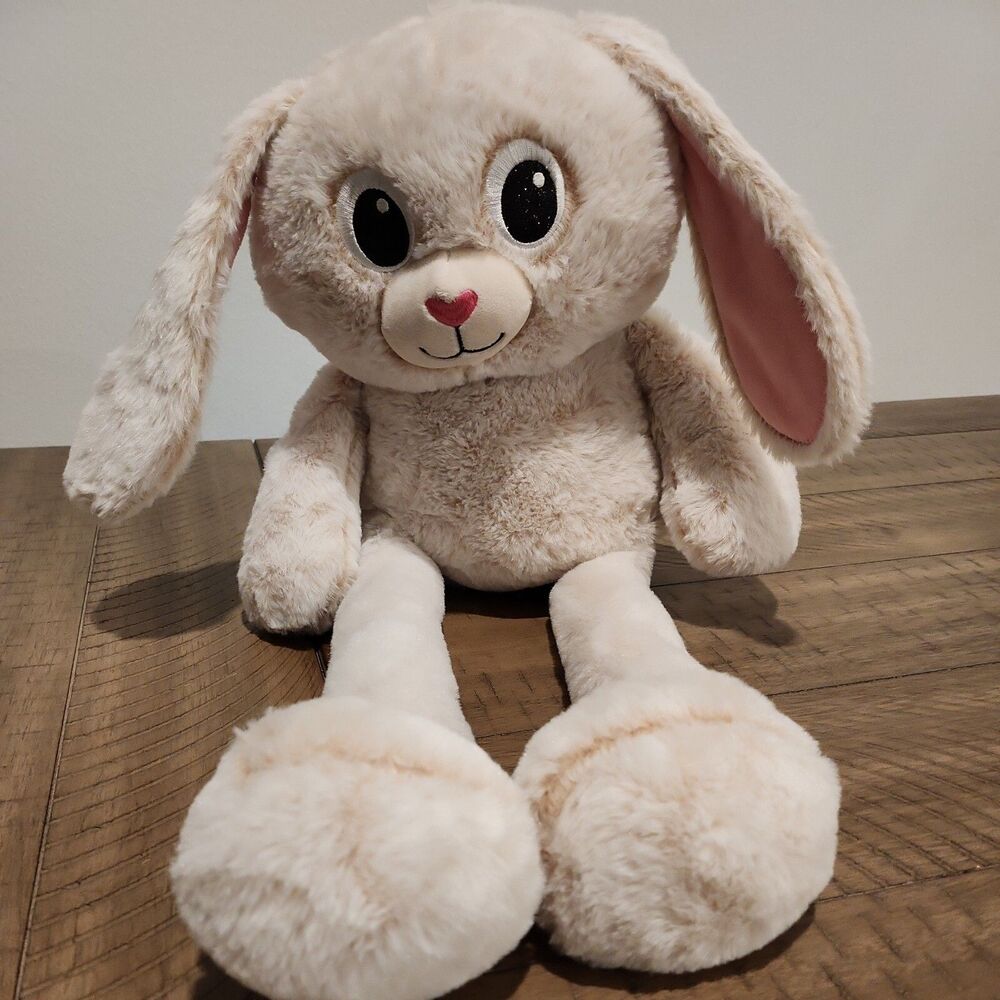 Very Soft Plush Tan Bunny Rabbit Long Legs & Ears Retractable Easter